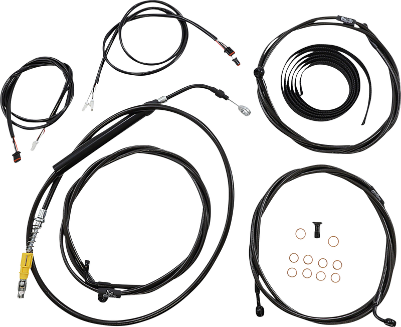 LA CHOPPERS Cable Kit - 18" - 20" Handlebars - ABS - Black - FLTR '21-'22 - LA-8058KT3-19B