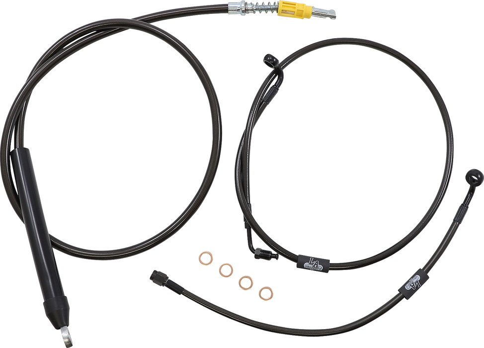 LA CHOPPERS Handlebar Cable/Brake Line Kit - 18" - 20" Ape Hanger Handlebars - Midnight - Softail '18-'22 - LA-8155KT-19M