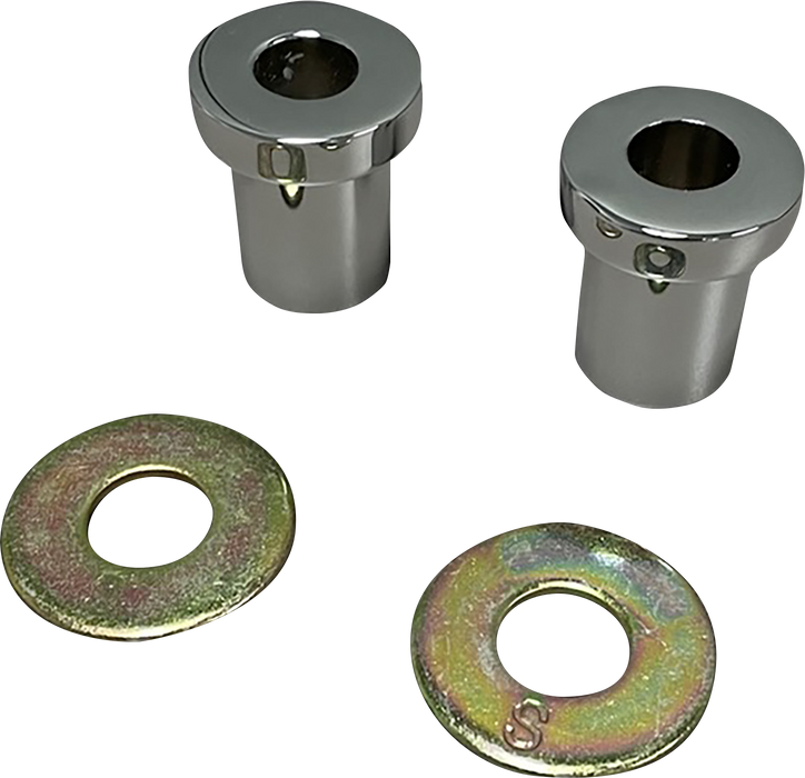 LA CHOPPERS Riser Bushings - Solid - Chrome - FL '83-'22 - LA-7400-55C