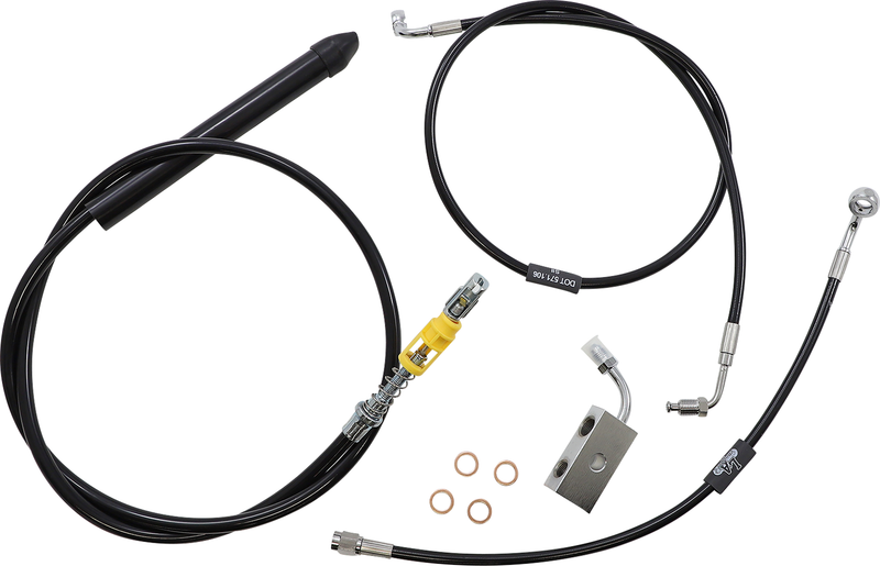 LA CHOPPERS Handlebar Cable/Brake Line Kit - 18" - 20" Ape Hanger Handlebars - Black Vinyl - Softail '18-'22 - LA-8155KT-19B