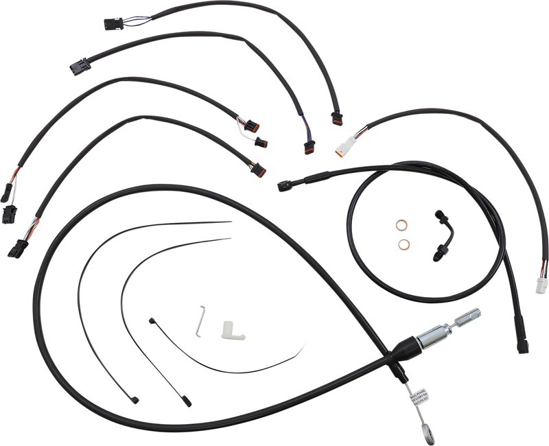 MAGNUM SHIELDING XR Handlebar Cable Kit - Black - 12"-14" - Softail '18-'24 FL/FX- - 4861181