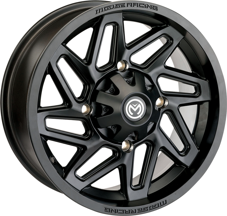 MOOSE UTILITY Wheel - 361X - Front/Rear - Black - 15x7 - 4/110 - 5+2 - Honda/Yamaha - 361MO157110MB55