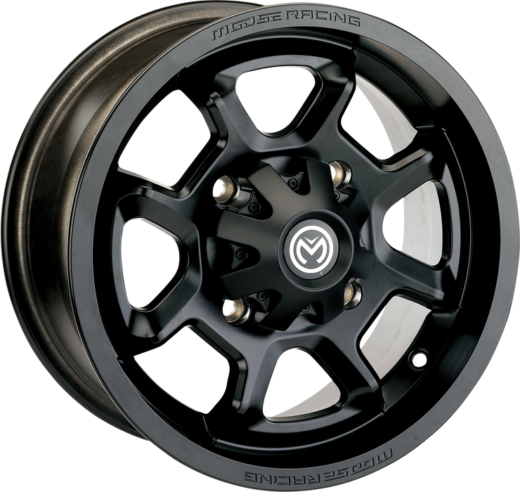 MOOSE UTILITY Wheel - 415X - Front/Rear - Black - 15x7 - 4/110 - 5+2 - Honda/Yamaha - 415MO157110MB55