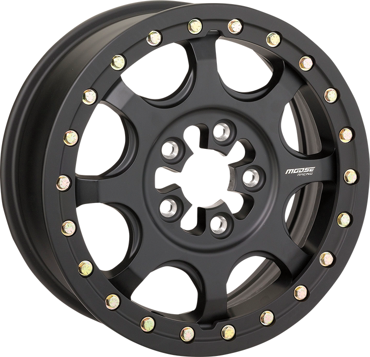 MOOSE UTILITY Wheel - 351X 5-Lug Beadlock - Front/Rear - Satin Black - 15x7 - 5/4.5 - 5+2 - Polaris 2022 - 351BM157545SB64