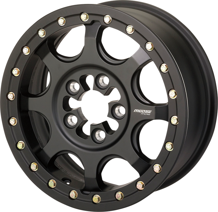 MOOSE UTILITY Wheel - 351X 5-Lug Beadlock - Front/Rear - Satin Black - 15x7 - 5/4.5 - 5+2 - Polaris 2022 - 351BM157545SB64