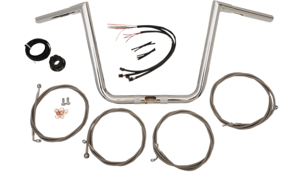 LA CHOPPERS Handlebar and Cable Kit - 10" - Chrome LA-7312KT1-61