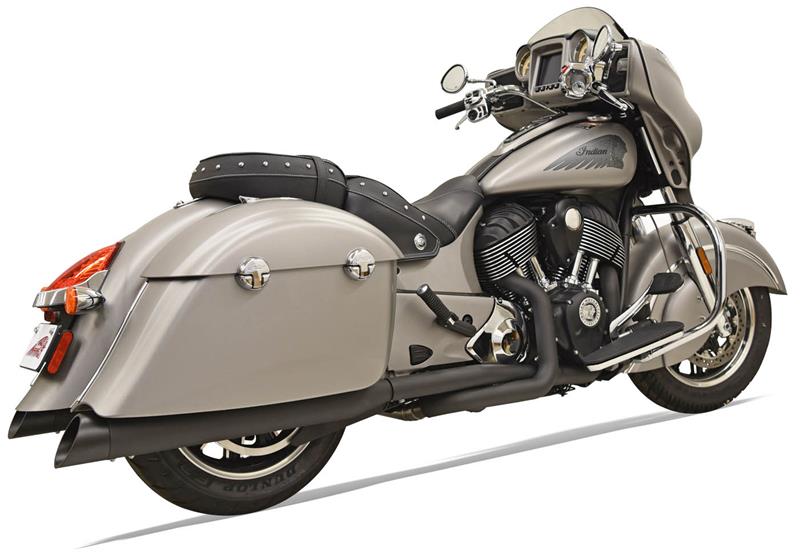BASSANI XHAUST True Dual Exhaust - Indian Cheiftain & Roadmaster 2014-2019 - Black 8C16BSB - PartsOutlet.com.au