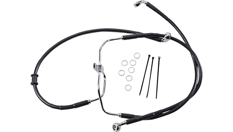 DRAG SPECIALTIES Brake Line - Front - Black - +2" - FXDF '08-'17 - 660325-2BLK