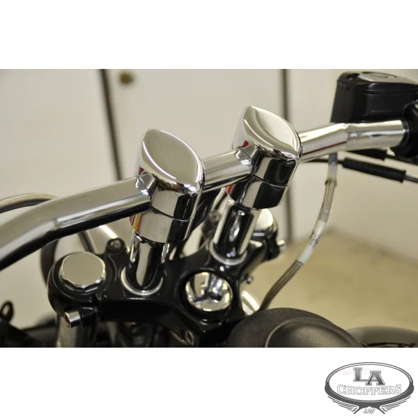 LA CHOPPERS RISERS SMOOTH FOR 1" HANDLEBARS 4" RISE CHROME UNIVERSAL - LA-7402-04