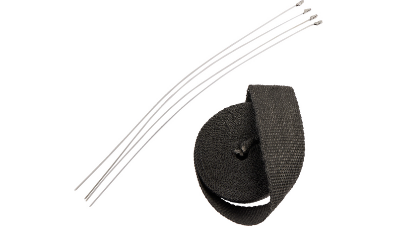 DRAG SPECIALTIES Exhaust Wrap with Tie - Black - 2"x25' - 526-2004