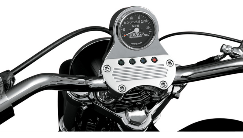 DRAG SPECIALTIES 2.4" MPH Mini LED Mechanical Speedometer/Indicators - Chrome Housing - Black Face - 2:1 - Harley-Davidson '48-'90 - 21-6805DS1-BX15