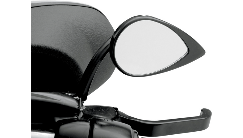 DRAG SPECIALTIES Mirror - Tear Drop - Black - 3-1/2" Short Stem - 0640-0690