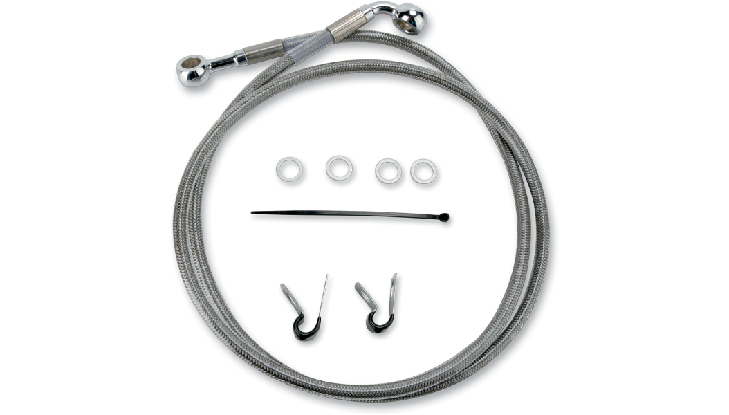 DRAG SPECIALTIES Brake Line - Front - +2" - Stainless Steel - '04-'12 XL 660310-2