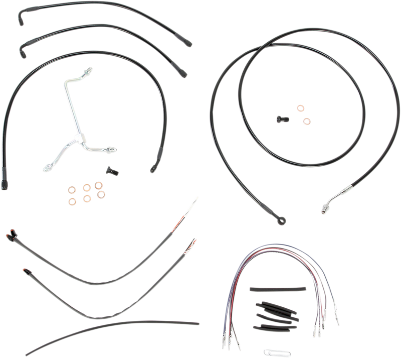 BURLY BRAND Control Kit - 15" Ape Hanger Handlebars - Harley-Davidson '14-'16 - B30-1114