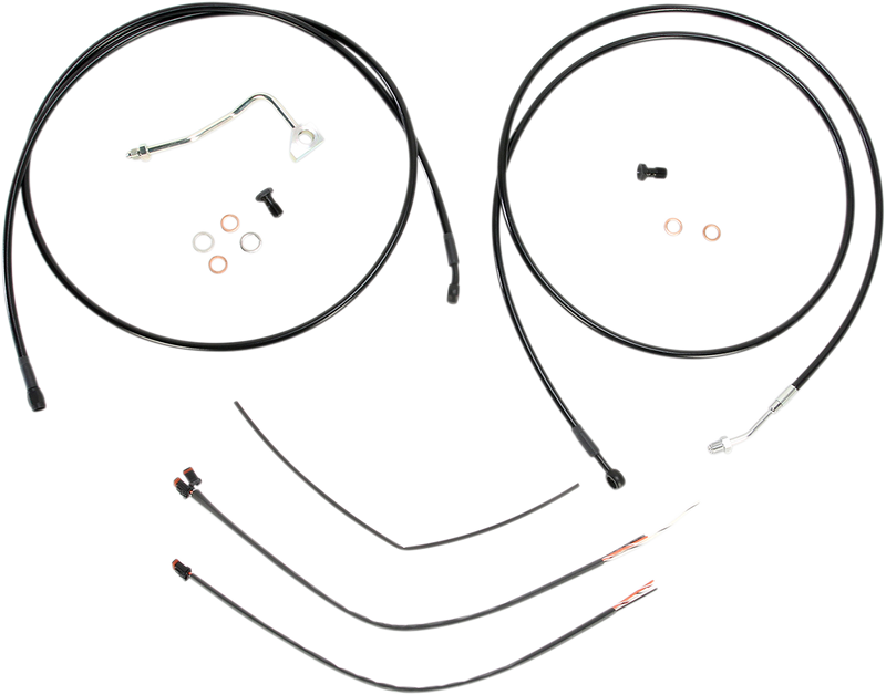 BURLY BRAND Control Kit - 13" Ape Hanger Handlebars - ABS - Harley-Davidson '14-'16 - B30-1115