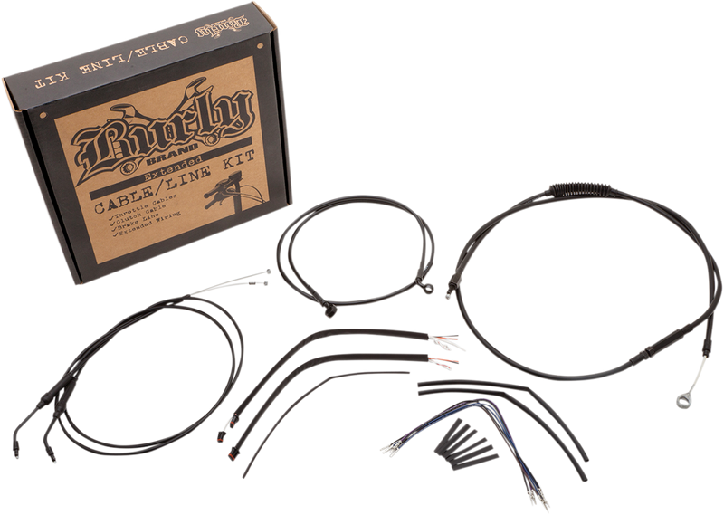 BURLY BRAND Control Kit - 16" Ape Hanger Handlebars - Harley-Davidson '14-'22 - B30-1108