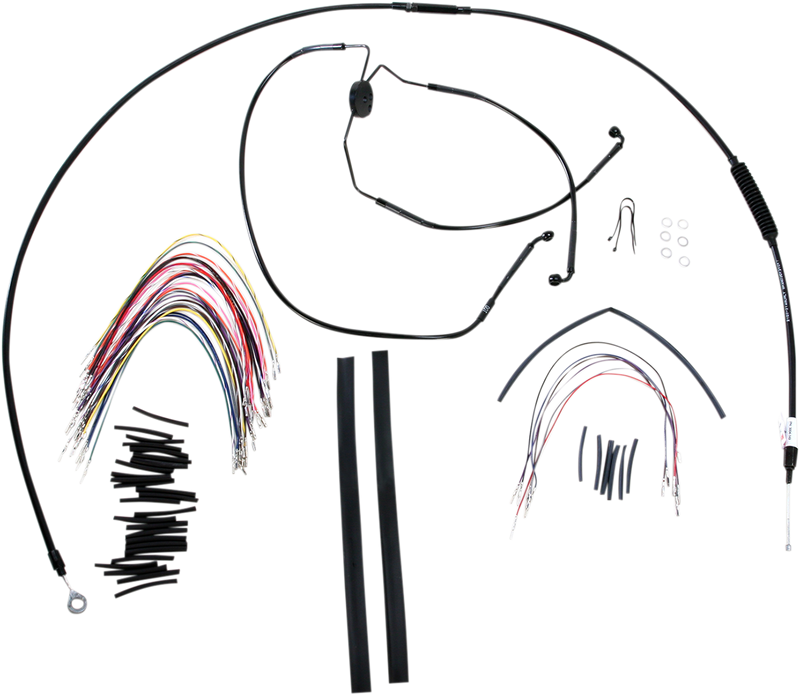 BURLY BRAND Control Kit - 15" Ape Hanger Handlebars - Harley-Davidson '08-'13 - B30-1101