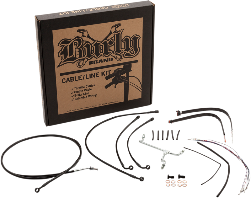 BURLY BRAND Control Kit - 14" Ape Hanger Handlebars - Harley-Davidson '17-'19 - B30-1182