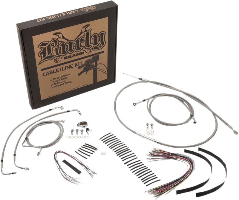 BURLY BRAND Control Kit - 13" Ape Hanger Handlebars - Harley-Davidson '17-'20 - B30-1236