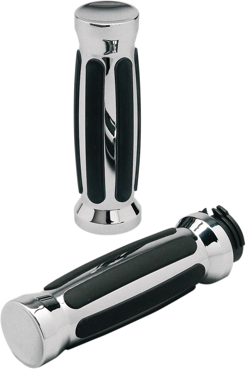 PRO-ONE PERF.MFG. Custom Straight Rubber Grips - Chrome 802430