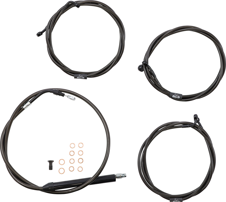 LA CHOPPERS Handlebar Cable/Brake Line Kit - 15" - 17" Ape Hanger Handlebars - Midnight - FL '21-'22 - LA-8056KT-16M