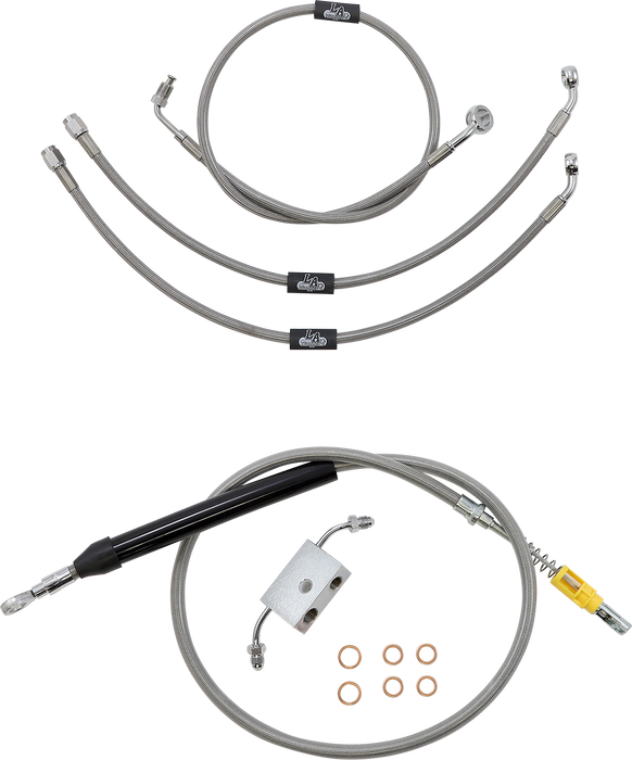 LA CHOPPERS Handlebar Cable/Brake Line Kit - Quick Connect - 12" - 14" Ape Hanger Handlebars - Stainless Steel - Softail '18-'22 - LA-8157KT-13