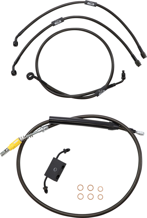 LA CHOPPERS Handlebar Cable/Brake Line Kit - Quick Connect - 18" - 20" Ape Hanger Handlebars - Midnight - Softail '18-'22 - LA-8157KT-19M