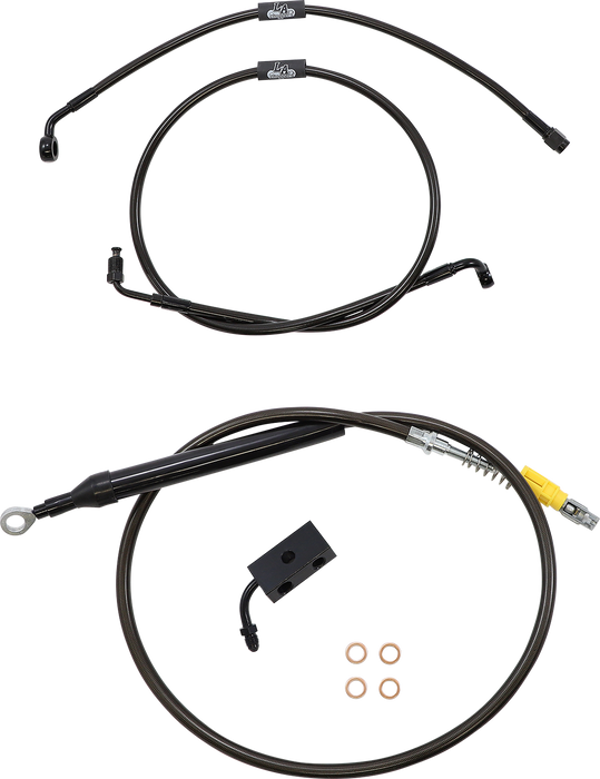 LA CHOPPERS Handlebar Cable/Brake Line Kit - 15" - 17" Ape Hanger Handlebars - Midnight - Softail '18-'22 - LA-8155KT-16M