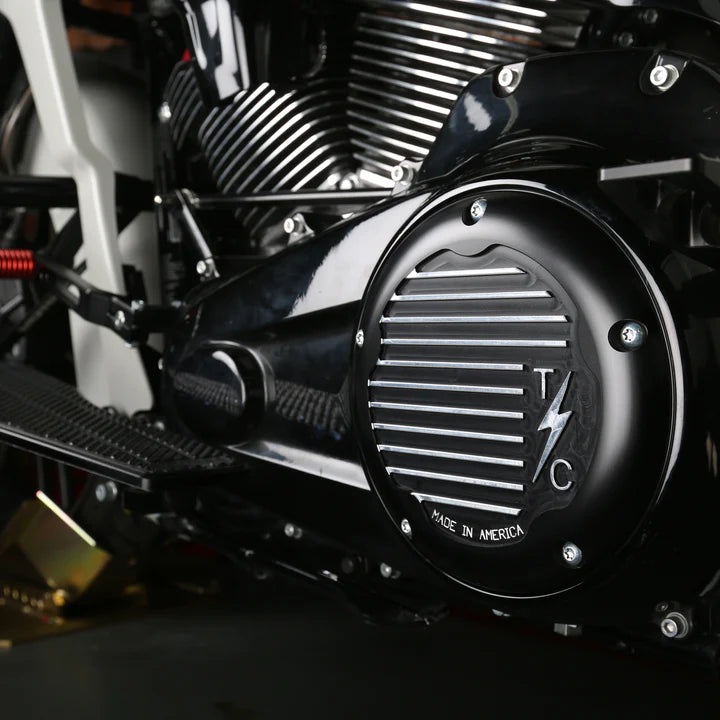 THRASHIN SUPPLY CO. M8 - Derby Cover Finned - FL 2015+ - Black TSC-3017-4 - PartsOutlet.com.au