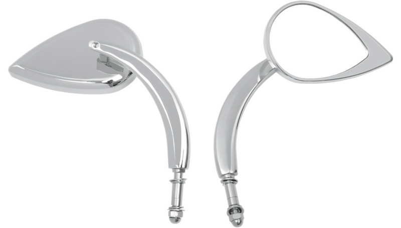 DRAG SPECIALTIES Mirror - Tear Drop - Chrome - 4-1/2" Long Stem - 0640-0387