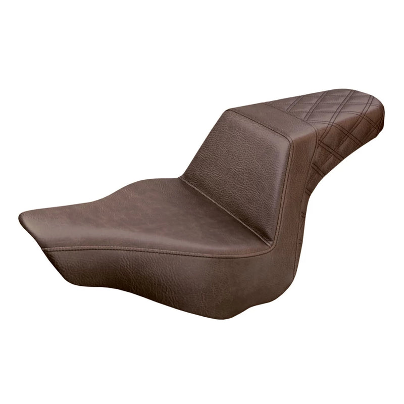 SADDLEMEN Step Up Seat - Passenger Lattice Stitched - Brown - '13-'17 Breakout FXSB 813-27-173BR - PartsOutlet.com.au