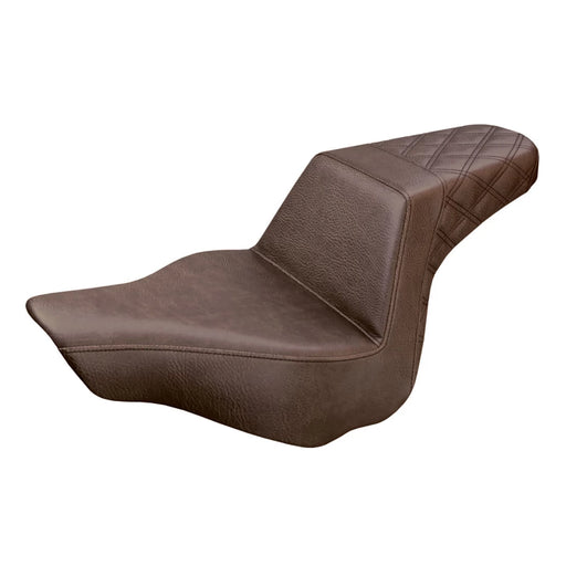 SADDLEMEN Step Up Seat - Passenger Lattice Stitched - Brown - '13-'17 Breakout FXSB 813-27-173BR - PartsOutlet.com.au