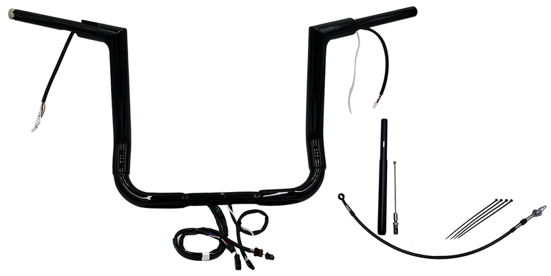 FAT BAGGERS INC. EZ Install Wired 1-1/2" Flat Top Handlebar Kit - 14" - Black 612014-B
