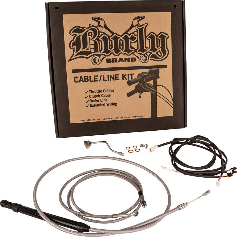BURLY BRAND Control Kit - Gorilla Ape Hanger - 16" - Stainless Steel - Harley-Davidson '21-'24 - B30-1312