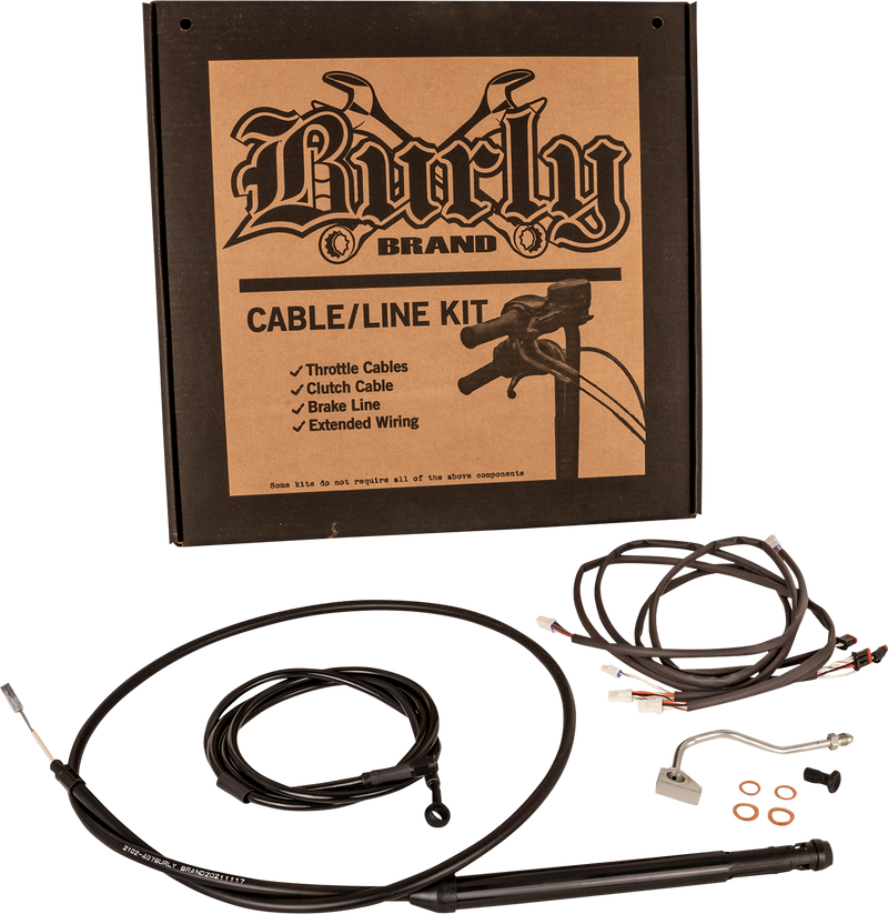 BURLY BRAND Control Kit - Gorilla Ape Hanger - 16" - Black - Harley-Davidson '21-'24 - B30-1309