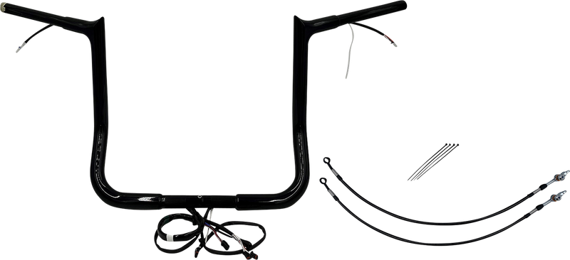FAT BAGGERS INC. EZ Install Wired 1-1/4" Pointed Top Handlebar Kit - 14" - Black 901214-B