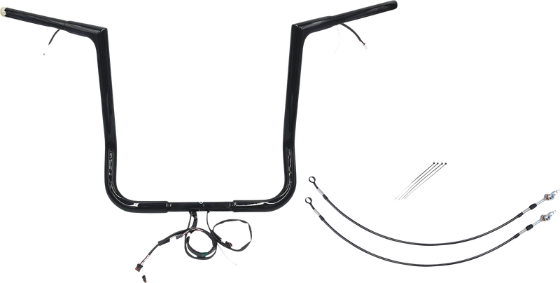 FAT BAGGERS INC. EZ Install Wired 1-1/4" Flat Top Handlebar Kit - 16" - Black 702216-B