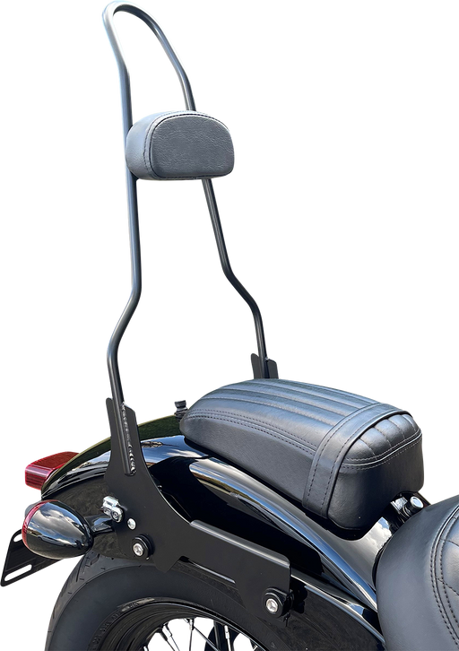 MOTHERWELL Quick Release Sissy Bar - 23" - With Pad - Gloss Black MWL-196-18-GB