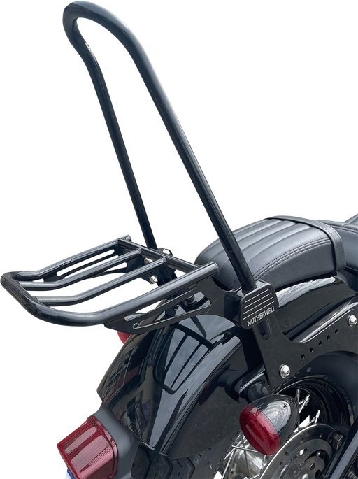 MOTHERWELL Luggage Rack For Tall Sissy Bar - Gloss Black MWL-159-GB