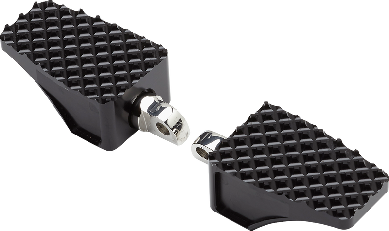 LA CHOPPERS County Line Billet Footpegs - Male Mount - Black - Harley-Davidson '84-'22 - LA-P100-00B