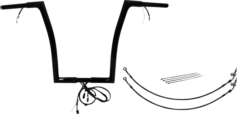 FAT BAGGERS INC. EZ Install Wired 1-1/4" Flat Top Handlebar Kit - 16" - Black 701916-B