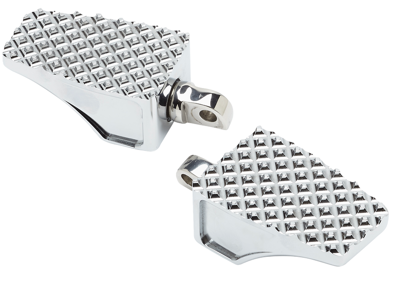 LA CHOPPERS County Line Billet Footpegs - Male Mount - Chrome - Harley-Davidson '84-'22 - LA-P100-00C