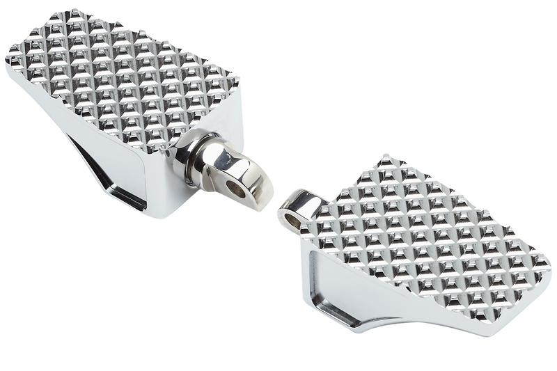 LA CHOPPERS County Line Billet Footpegs - Male Mount - Chrome - Harley-Davidson '84-'22 - LA-P100-00C