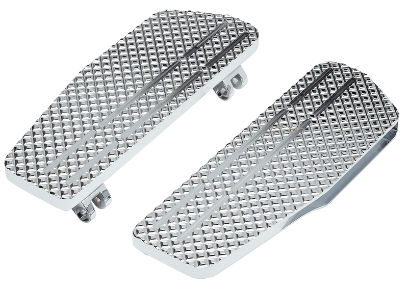 LA CHOPPERS County Line Billet Floorboards - Chrome - FL '65-'22 - LA-P101-00C