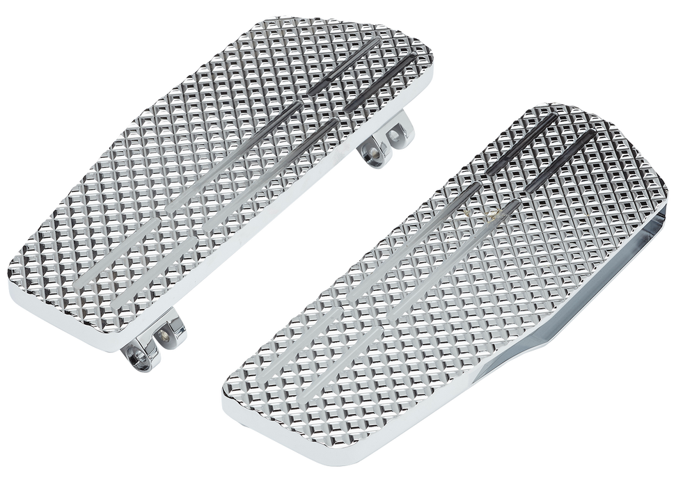 LA CHOPPERS County Line Billet Floorboards - Chrome - FL '65-'22 - LA-P101-00C