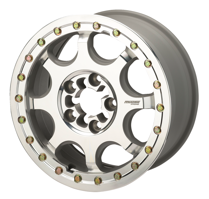 MOOSE UTILITY Wheel - 351X 5-Lug Beadlock - Front/Rear - Machined - 15x7 - 5/4.5 - 5+2 - Polaris 2022 - 351BM157545CF64