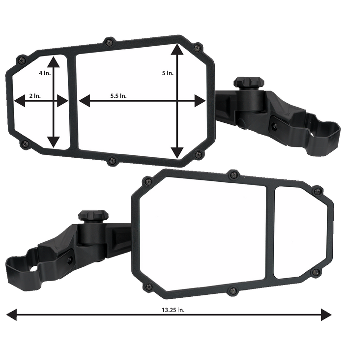 MOOSE UTILITY Mirror - Elite Pro - Side View - Octagon - Black MEMIRKIT-ES2CCS