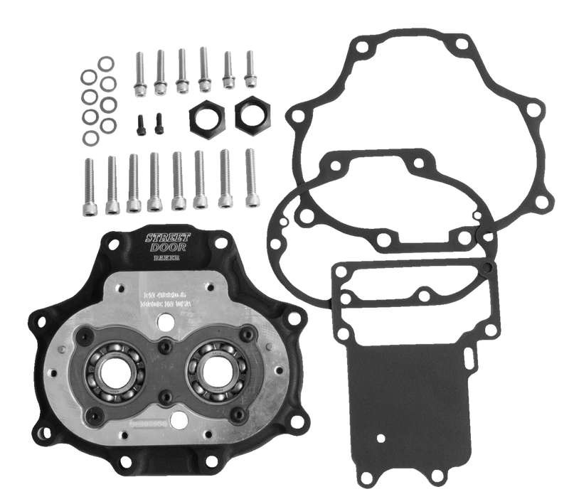 BAKER DRIVETRAIN Transmission Door Assembly - Harley-Davidson '06-'23 - Wrinkle Black 48403-6 - PartsOutlet.com.au