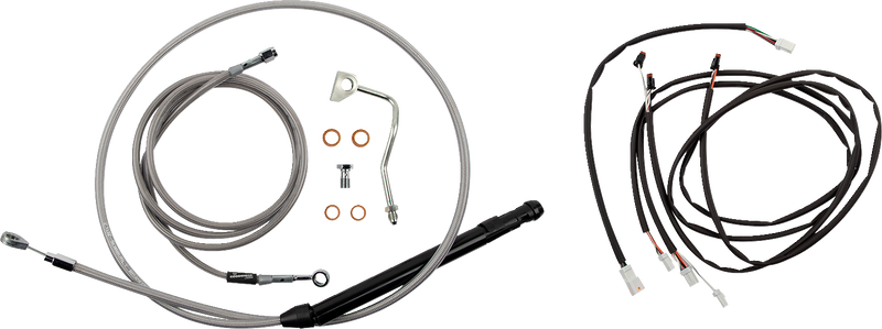 BURLY BRAND Control Kit - Gorilla Ape Hanger - 14" - Stainless Steel - Harley-Davidson '21-'24 - B30-1311