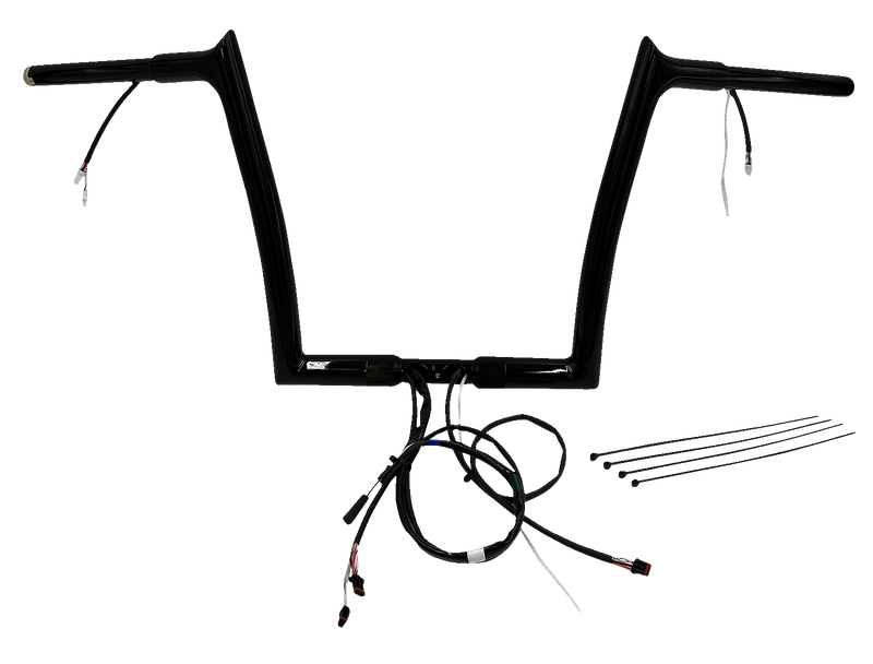 FAT BAGGERS INC. EZ Install Wired 1-1/4" Pointed Top Handlebar Kit - 12" - Black 901912-B